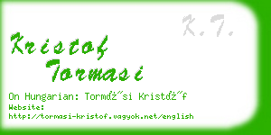 kristof tormasi business card